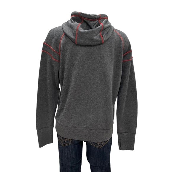 Nike Dri-FIT Gray Hoodie Red Stitching L Athleisure Sportswear Running Gym - Picture 5 of 9